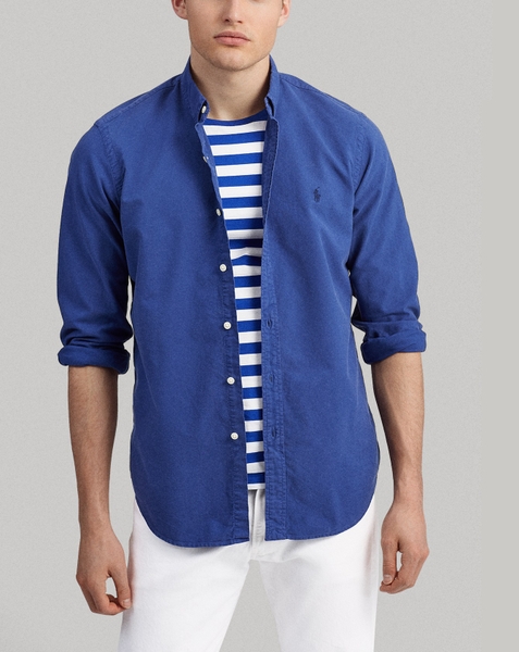 Áo sơ mi nam Polo Ralph lauren tay dài màu xanh logo ngựa xanh đen