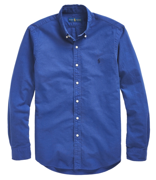 Áo sơ mi nam Polo Ralph lauren tay dài màu xanh logo ngựa xanh đen