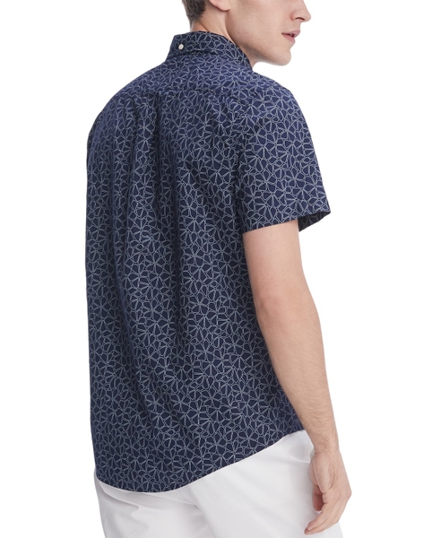 Áo sơ mi nam Tommy Hilfiger ngắn tay xanh navy phối