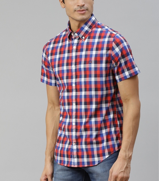 Áo sơ mi nam Tommy Hilfiger ngắn tay caro chính hãng