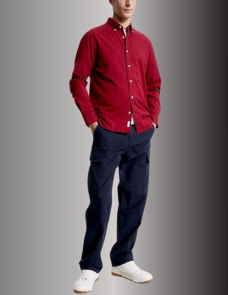 Tommy Hilfiger áo sơ mi trơn cao cấp chính hãng mẫu mới