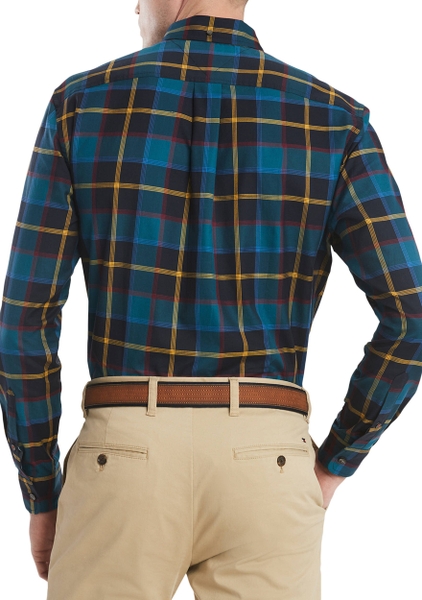 Áo sơ mi nam Tommy Hilfiger dài tay caro sọc vàng nhiều màu