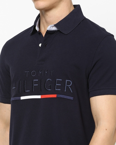 Áo thun nam Tommy Hilfiger Xanh Navy phối thêu chữ
