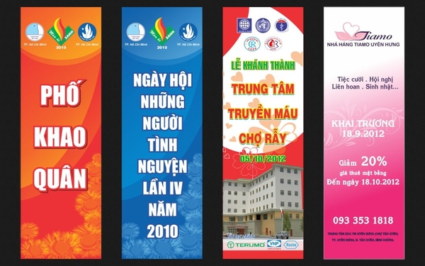 In băng rôn quảng cáo khai trương chất lượng với mức giá tốt
