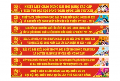 In Băng rôn in vải treo hội trường phục vụ Đại Hội LLVT Tỉnh Điện Biên