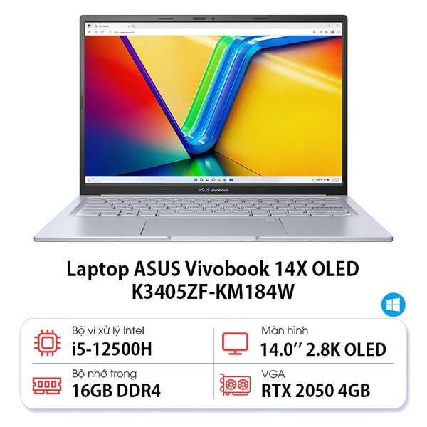 Laptop ASUS Vivobook 14X OLED K3405ZF-KM184W i5 16GB 512GB
