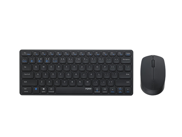 Bộ bàn phím chuột không dây Rapoo 9050M (Bluetooth/Wireless/ Pin sạc/ Đen)