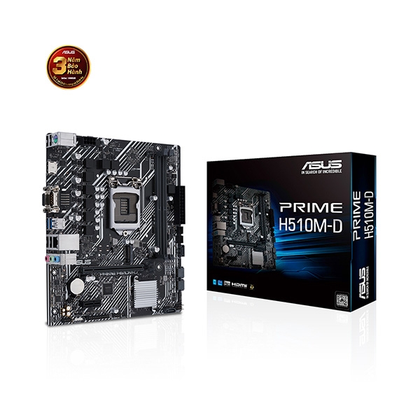 Mainboard ASUS PRIME H510M-D (Intel H510, Socket 1200, m-ATX, 2 khe Ram DDR4, cổng COM)