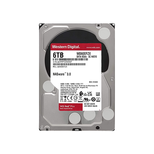 Ổ cứng Western Digital Red Plus 6TB 3.5 inch 256MB Cache 5400RPM WD60EFZX