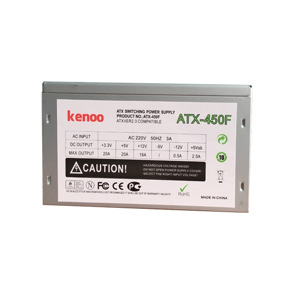 Nguồn máy tính KENOO ATX-450 (ATX/ Đen)