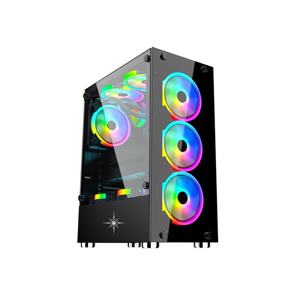 Vỏ case KENOO ESPORT K300 3F - Màu Đen ( 3 fan led RGB rainbow)