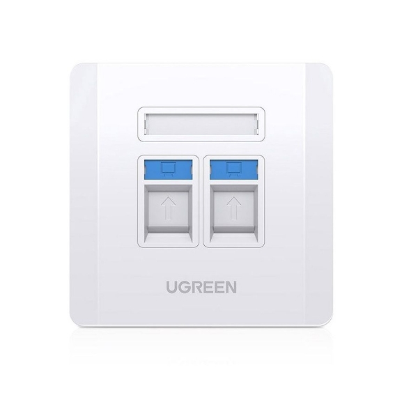 Đế âm tường RJ45/ RJ11 bằng nhựa màu trắng Ugreen 80182