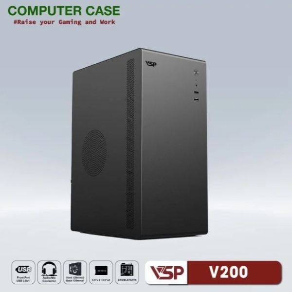 Vỏ máy tính VSP V200 Đen