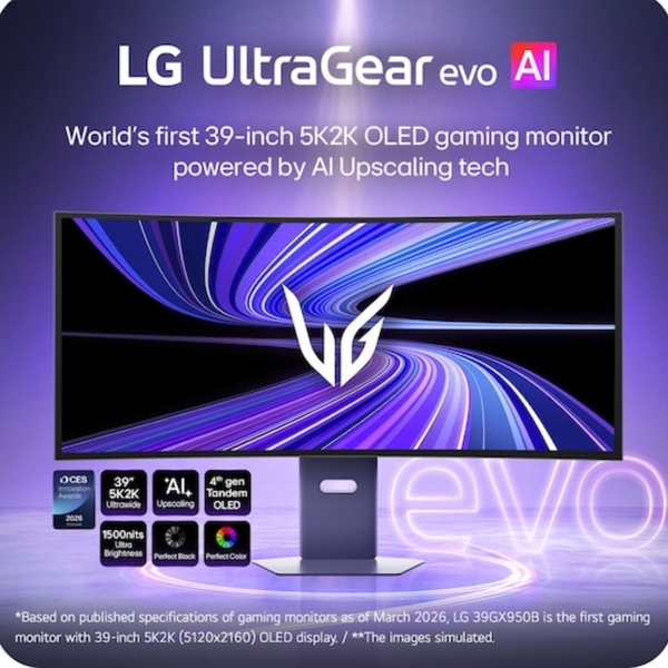 Màn hình Gaming LG UltraGear evo GX9 39GX950B-B (38.86 inch - OLED - 165Hz - Dual-Mode 5K2K 165Hz ↔ WFHD (330Hz) - 0.03ms - Speaker - Cong)