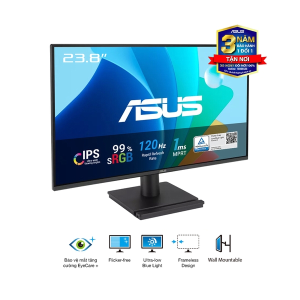 Màn hình Asus VA249HG (23.8Inch/ Full HD/ 1ms/ 120Hz/ 300cd/m2/ IPS)
