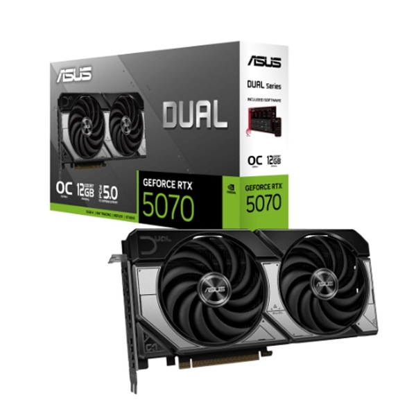 Cạc màn hình Asus Dual GeForce RTX 5070 12GB GDDR7 OC Edition (GDDR7/ 192 bit)