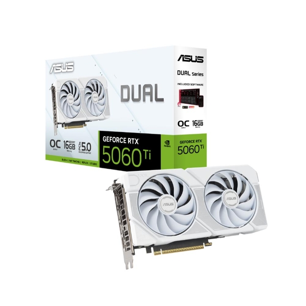 Card đồ họa Asus Dual GeForce RTX 5060 Ti 16GB GDDR7 White OC Edition