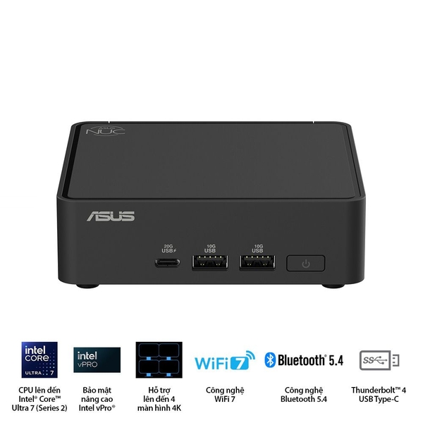 Mini PC Asus NUC 15 PRO Slim NUC15CRLIP (Intel U300/ NoOS/ 3Y/ Kèm cáp nguồn)