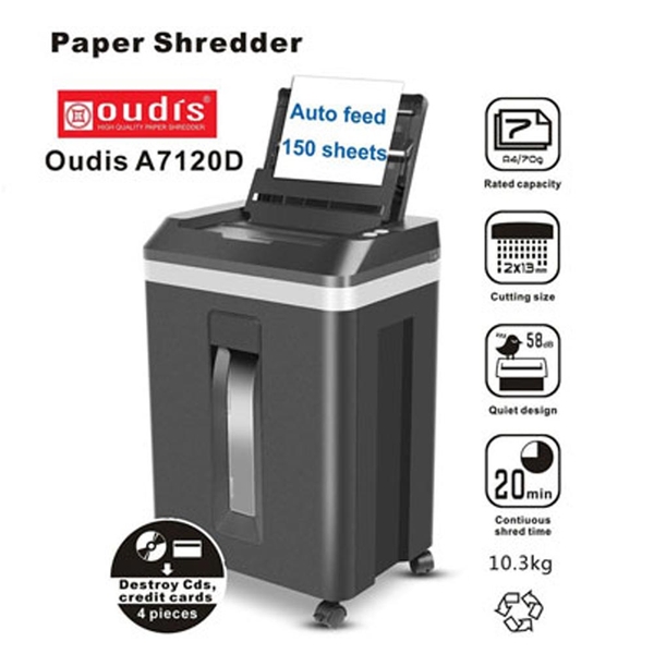 Máy hủy tài liệu OUDIS A7120D (Hủy vụn/ 8 Tờ/lần/ A4/A5)