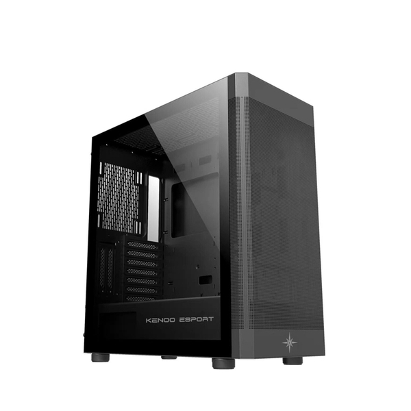 Vỏ case KENOO ESPORT AF100 - 3F - Đen (ATX/Mid Tower/Full Thép/3 Quạt)