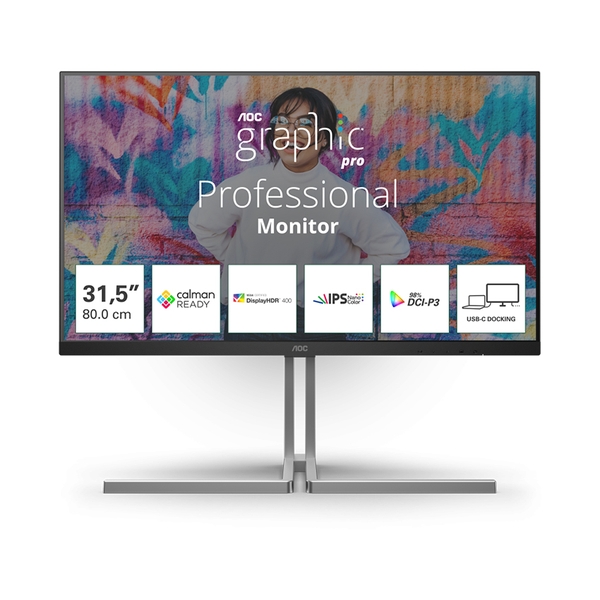 Màn hình AOC Graphic Pro Q27U3CV/74 (27 Inch/QHD/NANO IPS/75Hz/4ms/Loa/RJ45/HDR400/USB-C 96W)