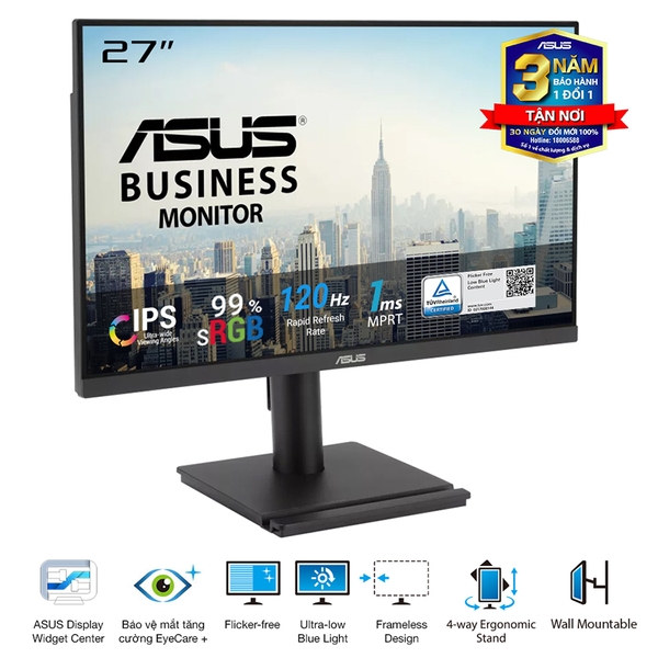 Màn hình Asus VA279QGS (27 inch/FHD/IPS/120Hz/1ms/Loa)