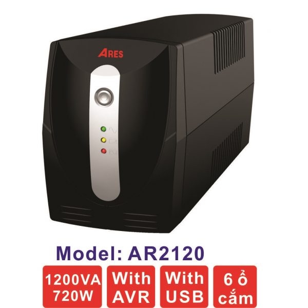Bộ lưu điện UPS ARES AR2120 (1200VA 720W) - USB