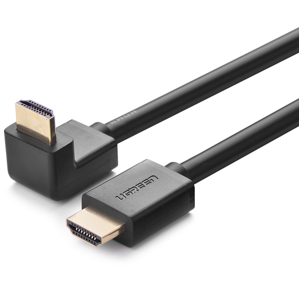 Cáp HDMI 2M bẻ góc 90 độ(xuống) UGREEN HD103 UG-10173 hỗ trợ 3D, 4K