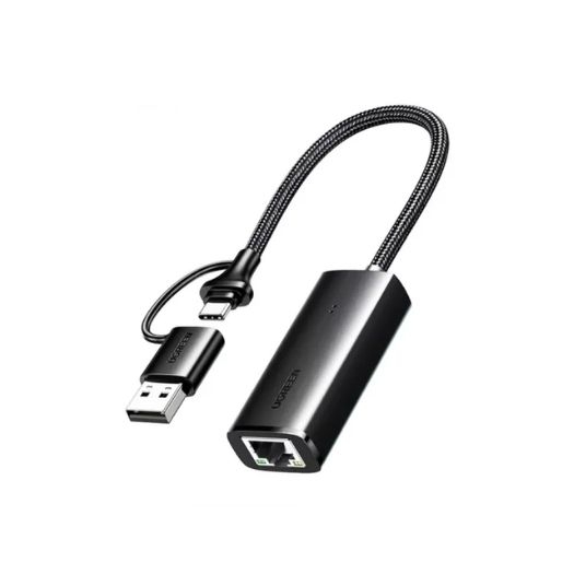 Cáp chuyển đổi USB-A & Type-C 3.0 to Lan Gigabit 10/100/1000Mbps Ugreen 15638 cao cấp