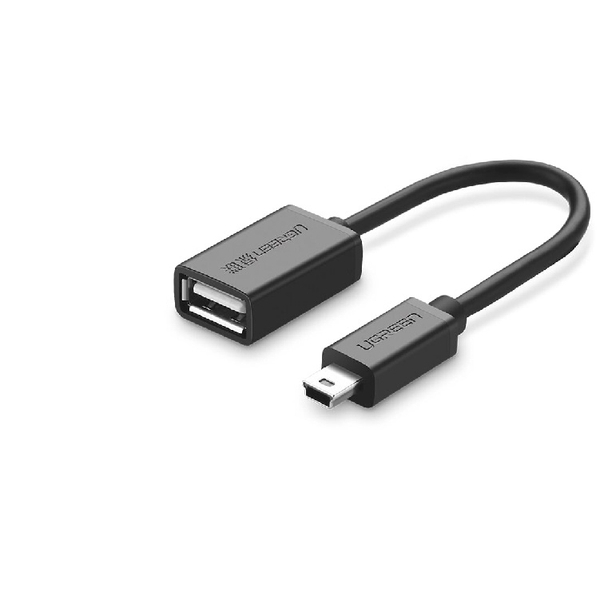 Cáp chuyển đổi MINI USB sang USB âm hỗ trợ OTG Ugreen 10383 12CM màu Đen