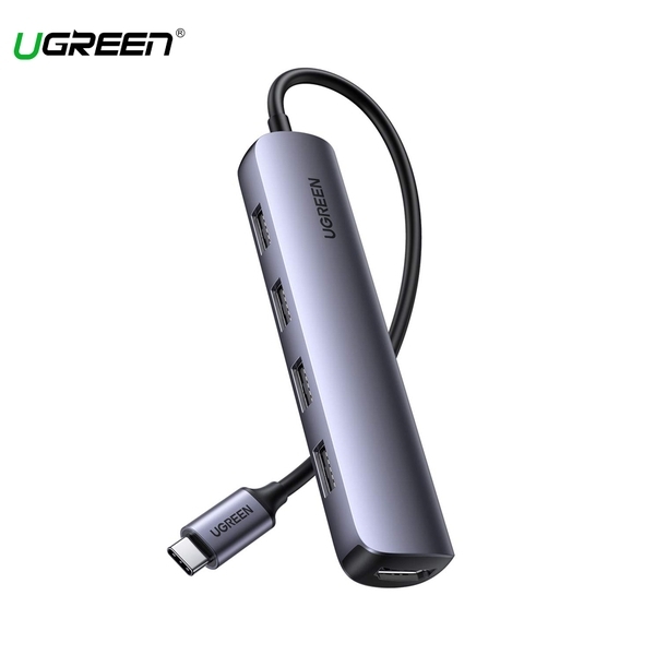 Bộ chuyển từ USB Type C Ugreen 20197 5 trong 1 HDMi 4K 30hz + 4 * USB 3.0