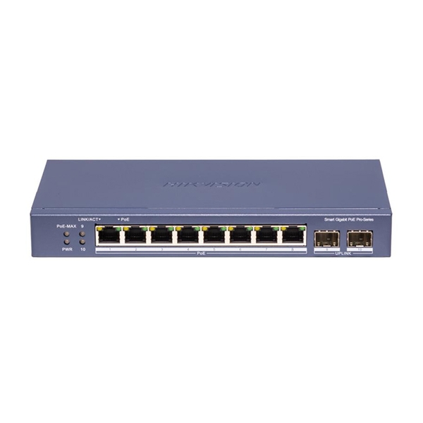 Smart Switch PoE Hikvision DS-3E1510P-SI-8P2F (8 x 10/100/1000M PoE Ports, 2 x 100/1000M SFP)