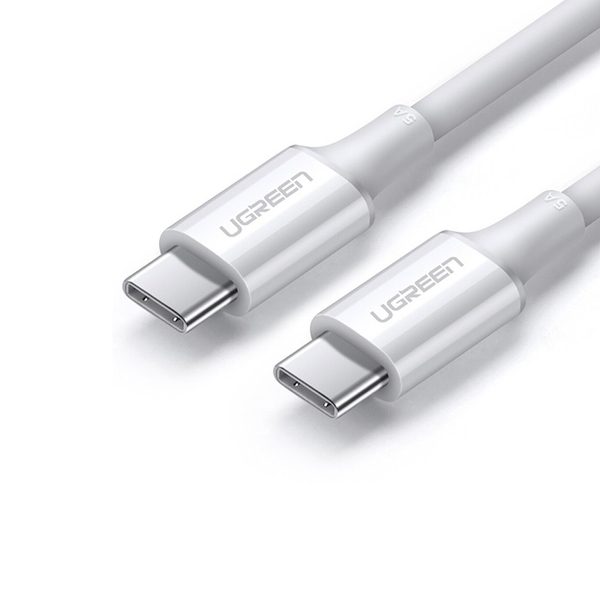 Cáp sạc nhanh 2 đầu USB-C 2.0 Ugreen 80369 0.5M 100W 5A Màu trắng