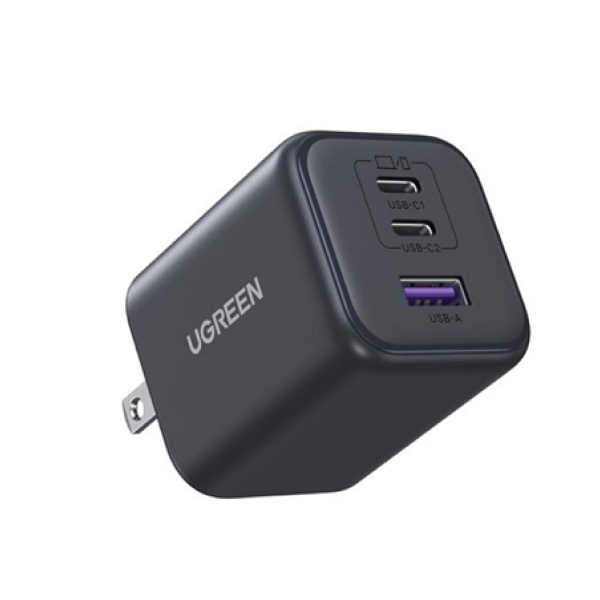 Củ sạc nhanh GaN 45W 3 cổng USB-C x2, USB-A Hỗ trợ QC4+, PD3.0 Ugreen 65155B/X527 cao cấp (US Plug)