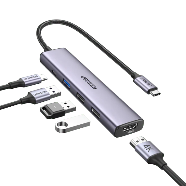 Hub USB Type C to HDMI, USB 2.0, USB 3.0 hỗ trợ sạc PD 100W Ugreen 15495