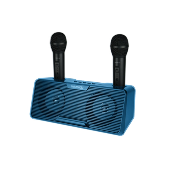 Loa Bluetooth Microlab KTV100 (Karaoke, kèm 2 mic không dây) - màu xanh