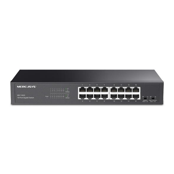 Switch Mercusys MS116GS 16 cổng Gigabit vỏ thép - lắp rack