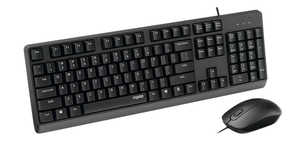 Bộ Bàn Phím Chuột Có Dây Rapoo NX1500 - Màu Đen, Full Size, 1000DPI
