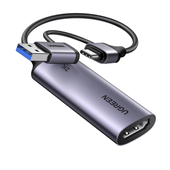USB Capture HDMI, live streaming 2K@30Hz HDMI to USB 3.0, Type-C Ugreen 15389-CM629 cao cấp