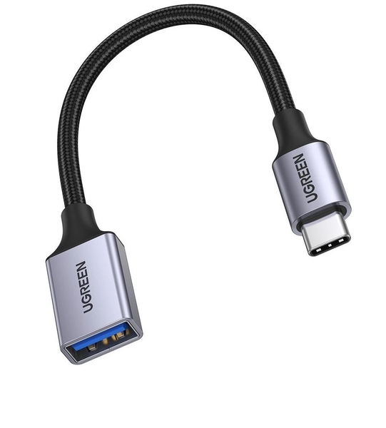 Bộ chuyển USB type C ra USB 3.0 OTG màu xám Ugreen 70889 10cm dùng cho điện thoại di động, máy tính...