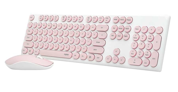 Bộ Bàn phím Chuột không dây Rapoo X260 Hồng (USB)