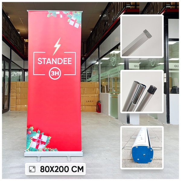 standee cuốn inox