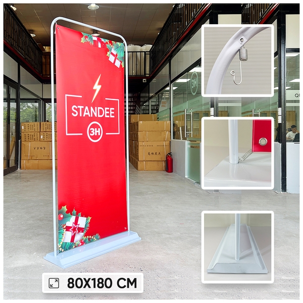 standee kiểu cửa đế sắt