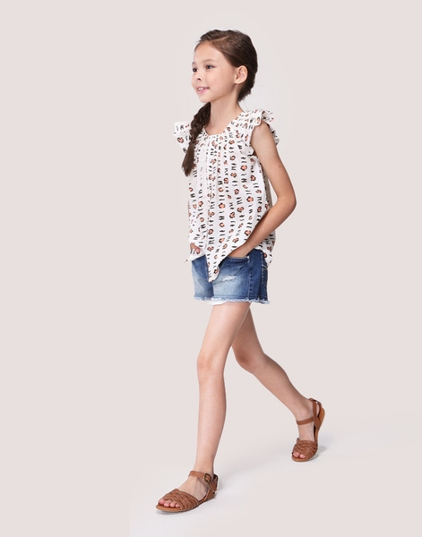 Áo voan ba lỗ in họa tiết