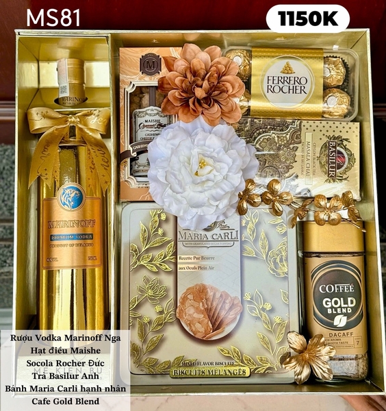 Set Quà Tết Hộp Vàng Gold MS81