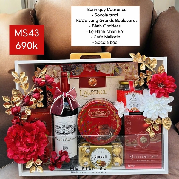 Set Quà Tết Vali Gỗ MS43