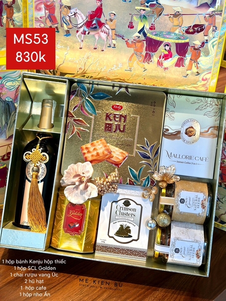 Set Quà Tết Hộp Vàng Gold Túi MS53