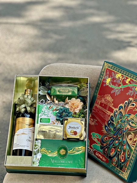 Set Quà Tết Hộp Túi MS18 - XANH LÁ