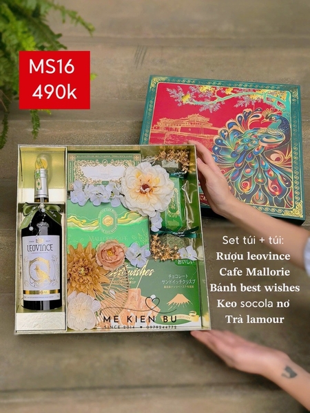 Set Quà Tết Hộp Túi MS16- XANH LÁ