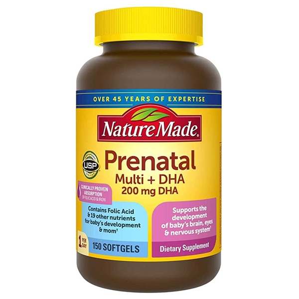 Vitamin tổng hợp cho bà bầu Nature Made Prenatal multi + DHA 150 viên